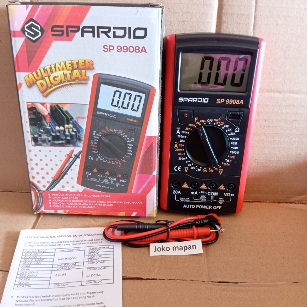 Multi tester avometer digital sp9908a spardio