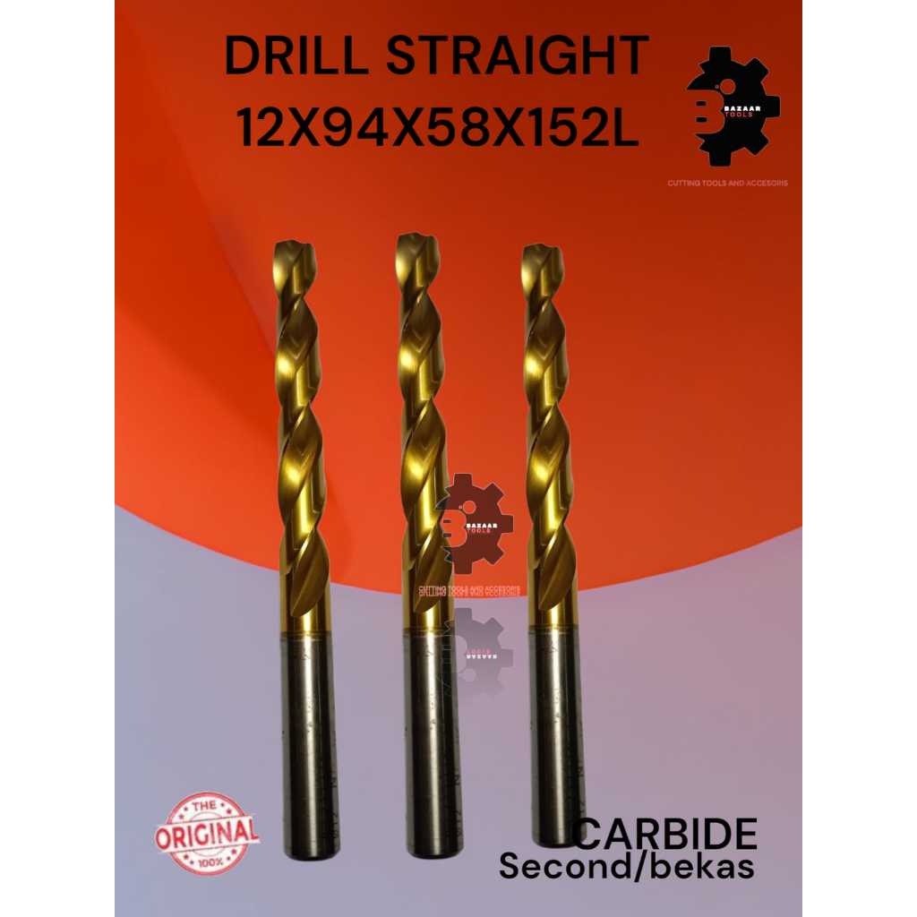 DRILL STRAIGHT 12X94X58X152L Merk WALTER - Second Hand / Bekas - Drill Straight Diameter 12mm - Pisa