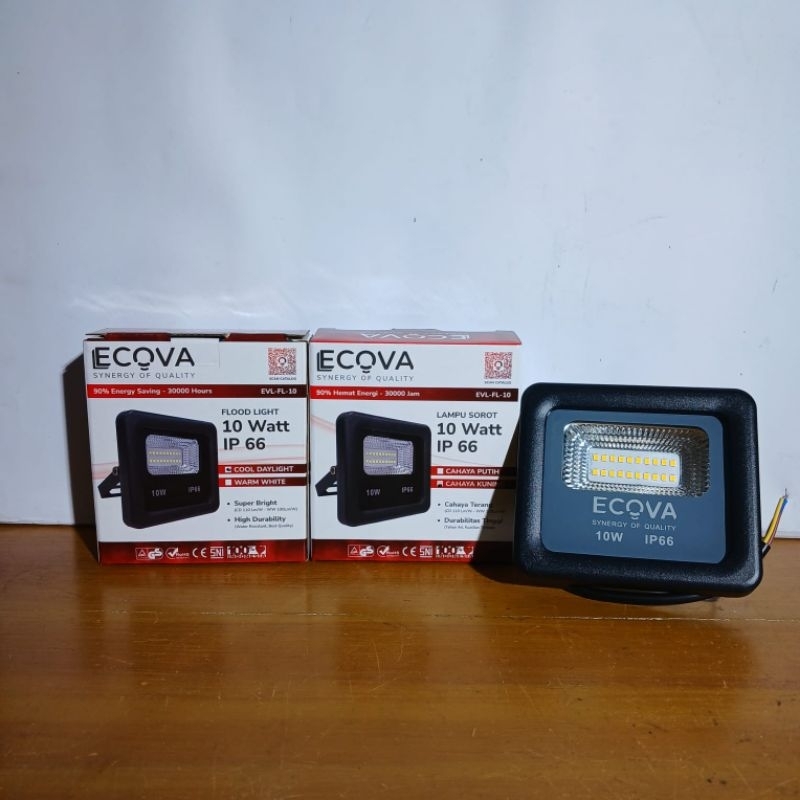 ECOVA lampu sorot LED 10W Floodlight Outdoor IP66