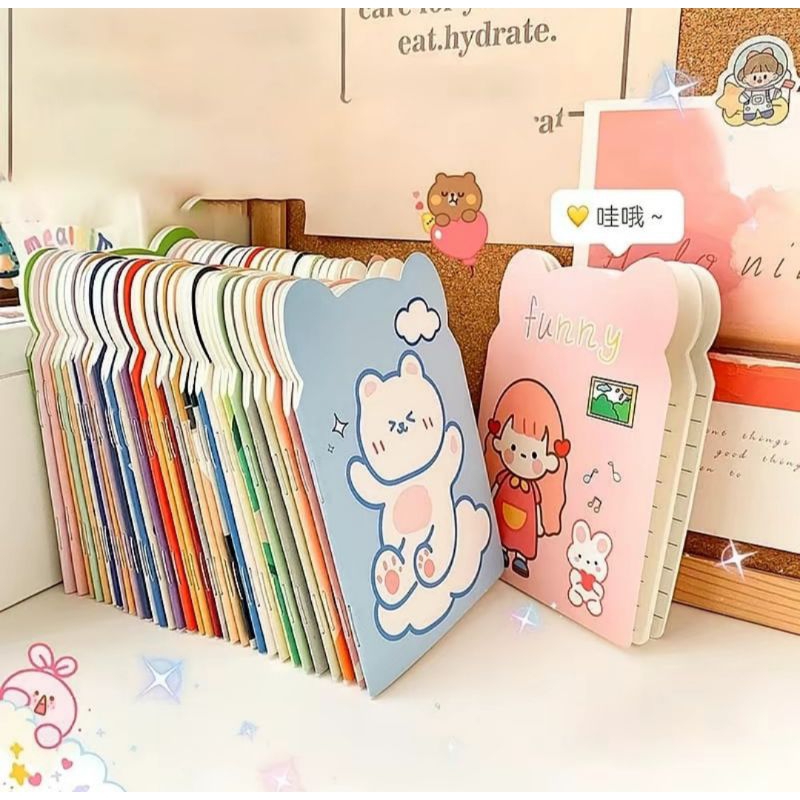 

mini not book cartoon caracter motif garis CEK DESKRIPSI!!