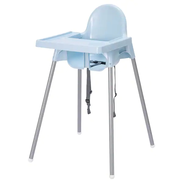 (SEWA) Ikea Antilop Baby High Chair With Tray – Blue (Dengan Sabuk Pengaman)