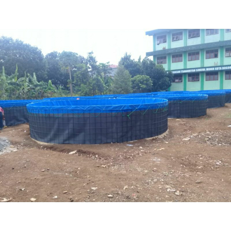 Kolam bioflok/kolam bundar/kolam lele/kolam ikan portable/kolam terpal orchid ukuran D2 T1,2 Full se
