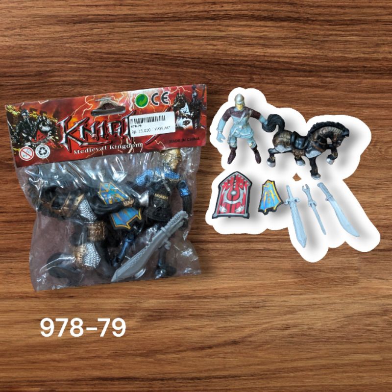 978-79/Mainan Figur Knight+Horse/Mainan Medieval Kingdom
