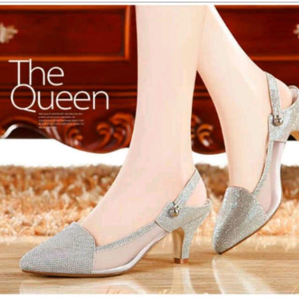 HIGH HEELS ELEGANT GLOSSY  HEELS CREAM WANITA  HAK TINGGI FASHION MODIS KERJA KANTOR