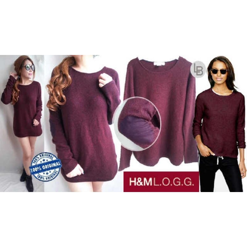 H&M Logg maroon sweater