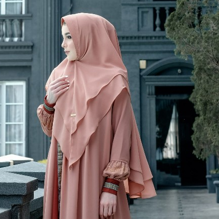 khimar pashmina Enver Al Mahra dress  Afas hijab sarimbit keluarga couple 2024 terbaru