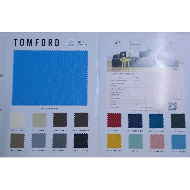 TOMFORD HIKARON KAIN TEXTILE  BANTAL - KAIN SOFA CANVAS