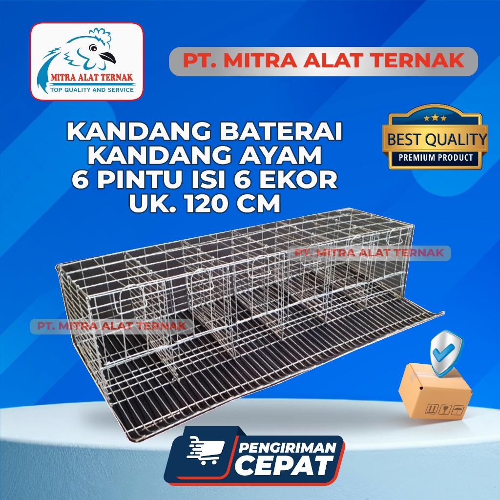 Kandang Baterai / Kandang ayam Kawat Ayam Petelur 6 Pintu isi 6 Ekor