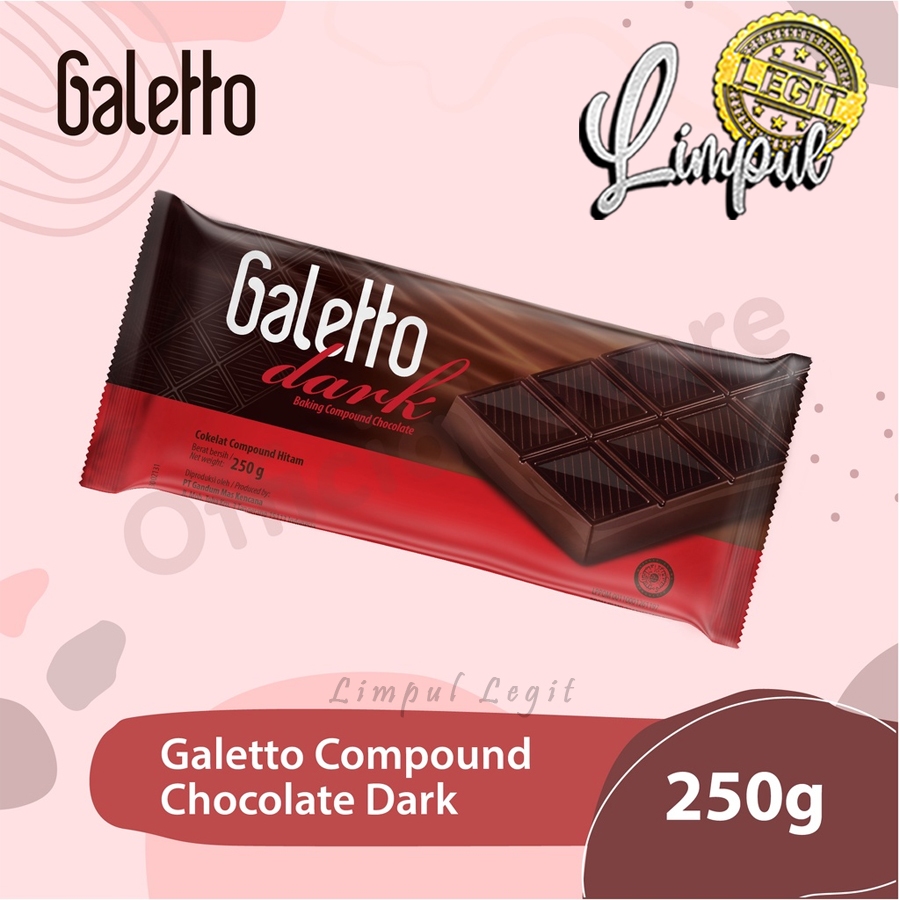 

COKELAT BATANGAN GALETTO DARK CHOCOLATE COUMPOND | COKLAT BATANG 250gr