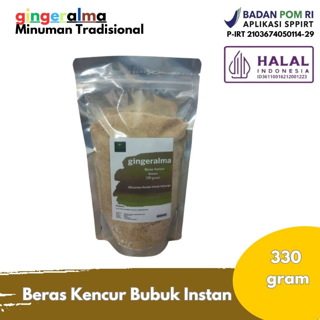 

Minuman Tradisional Beras Kencur Instan 330 Gram Gingeralma
