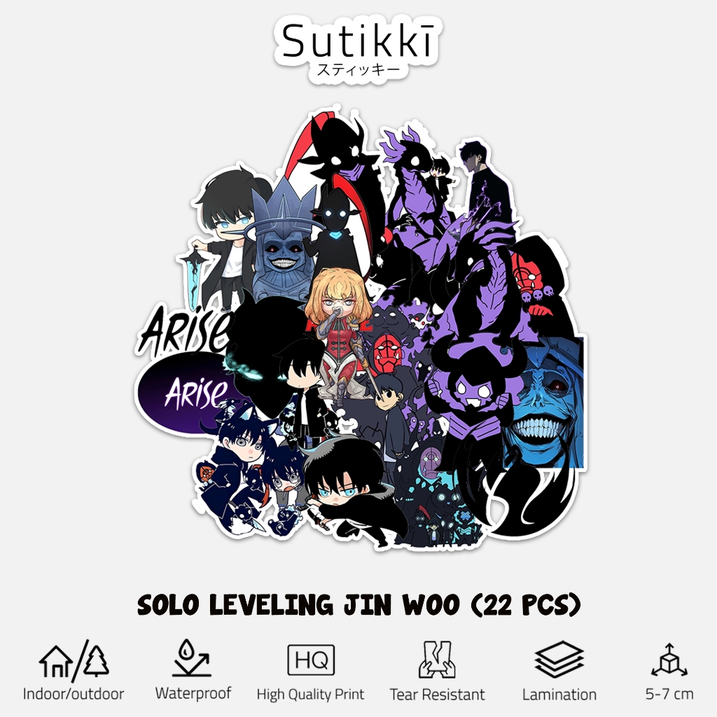 

Sutikki | Sticker Pack Solo Leveling Sung Jin Woo Manga Anime Manhwa Vinyl Tumbler Stiker Laptop Film Wibu Otaku | Anime Manga Manhwa