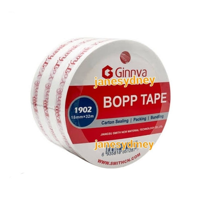 

Ginnva Bopp Tape isi 3Pcs Roll "Thank You Paid" Tape Rol Lakban Selotip 18x32mm Solatip