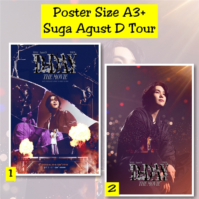 Poster Film SUGA | Agust D TOUR ‘D-DAY’ THE MOVIE (2024) - hiasan dinding aestetic aesthetic dekoras