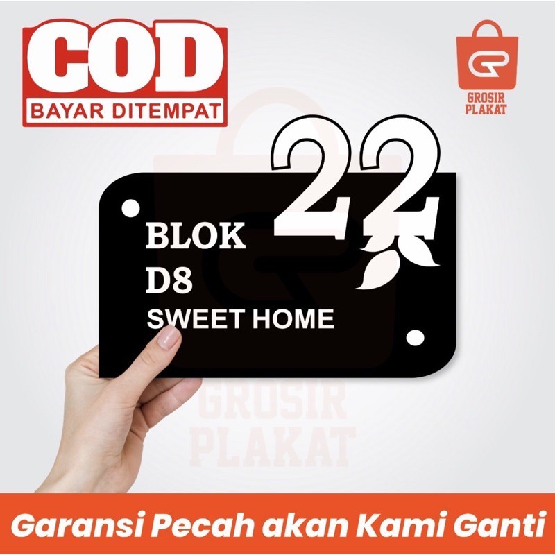 

Nomor Rumah Akrilik 2 Lapis Huruf Timbul