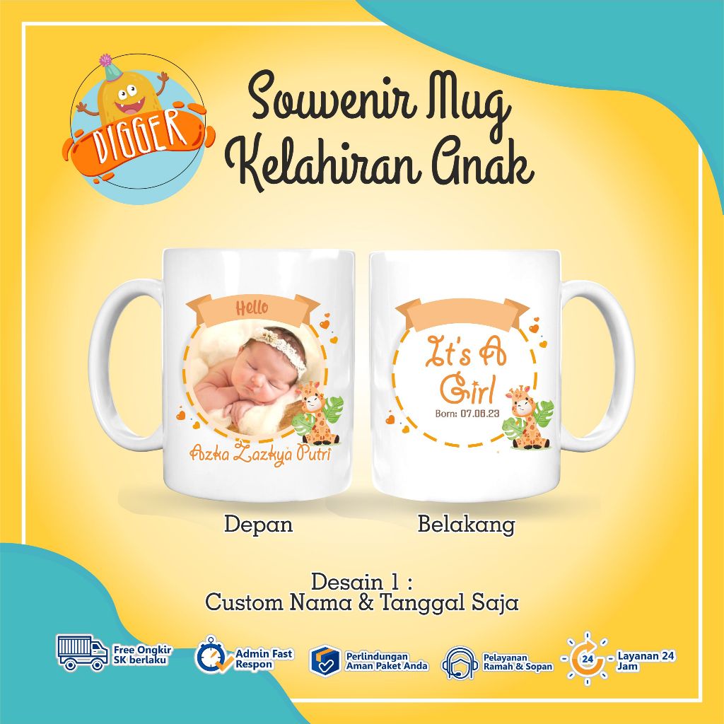 Souvenir Mug Custom Mug Kelahiran Anak Souvenir Mug Murah Mug Foto Souvenir Aqiqah