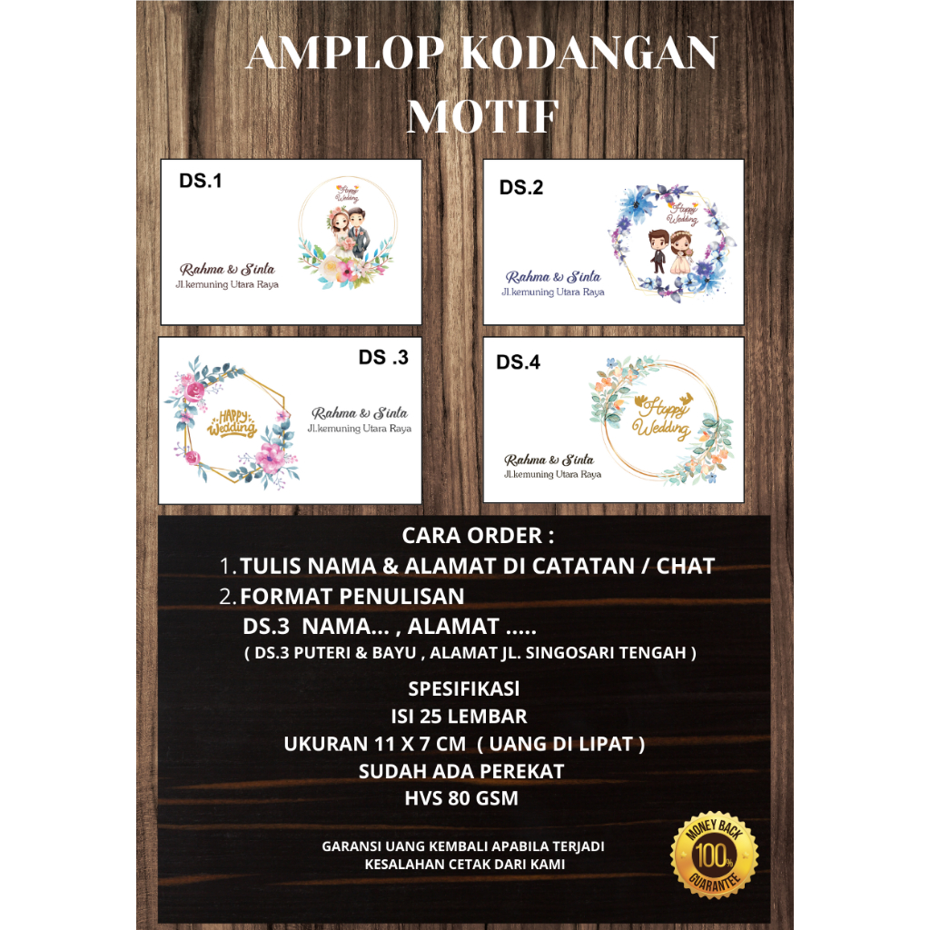

Amplop kondangan motif isi nama terbaru dan bergaransi