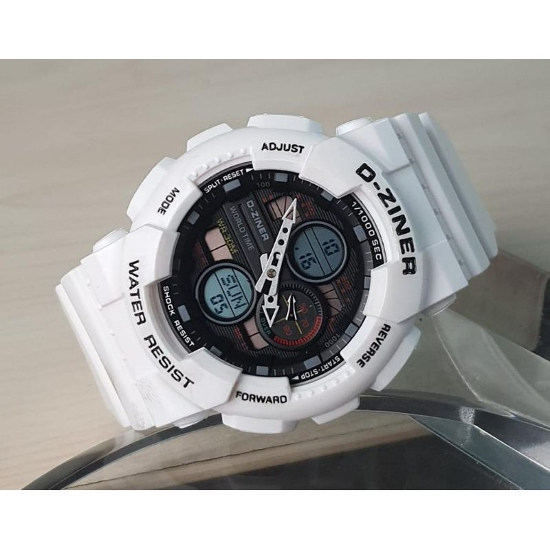 JAM TANGAN PRIA DZINER 8278 DUALTIME MODEL TERBARU