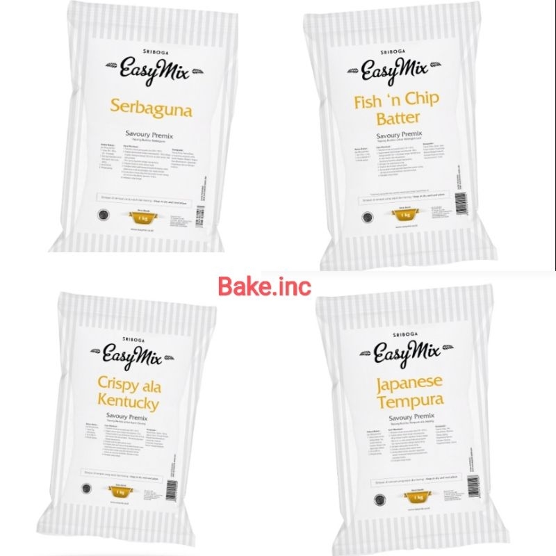 

[Bake.inc] EASY MIXED Tepung Serbaguna, Tempura, Fish and Chips, Dan Kentucky 1 kg ( Harga per 1 VARIAN= 1 kg )