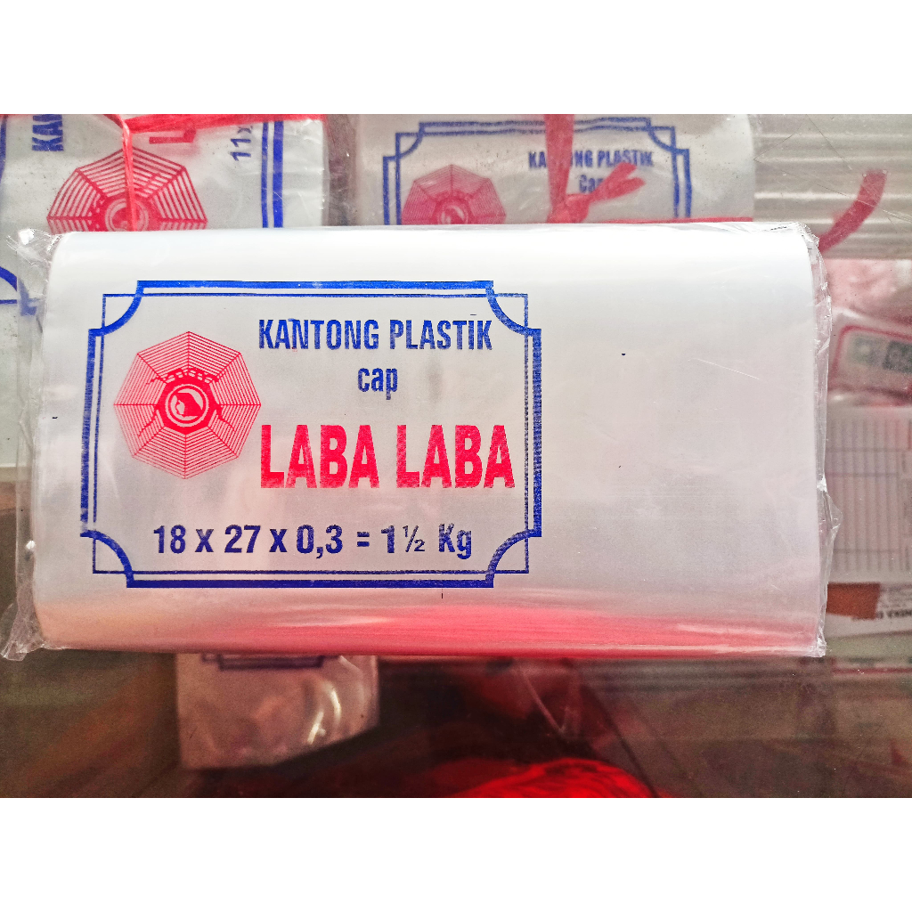 Kantong Plastik Bening PP Laba Laba 18x27cm  1,5kg Tebal 0,3