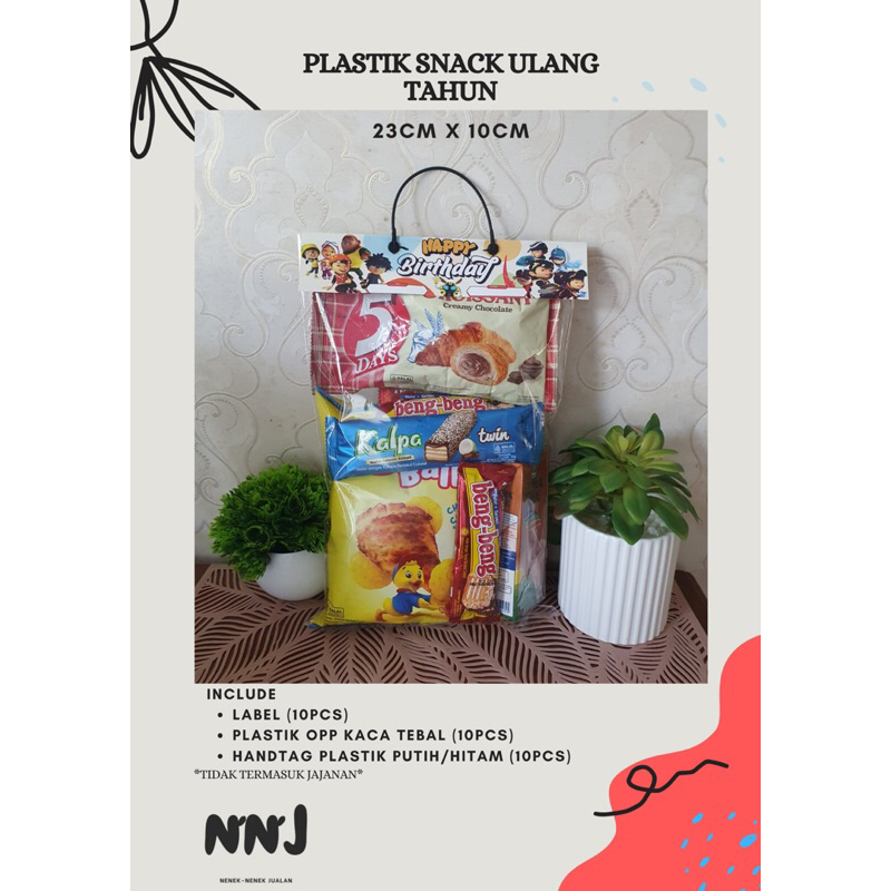 

[10pcs] Plastik Snack Ultah / Label Snack Ulang Tahun / Tas Kemasan Snack Lebaran
