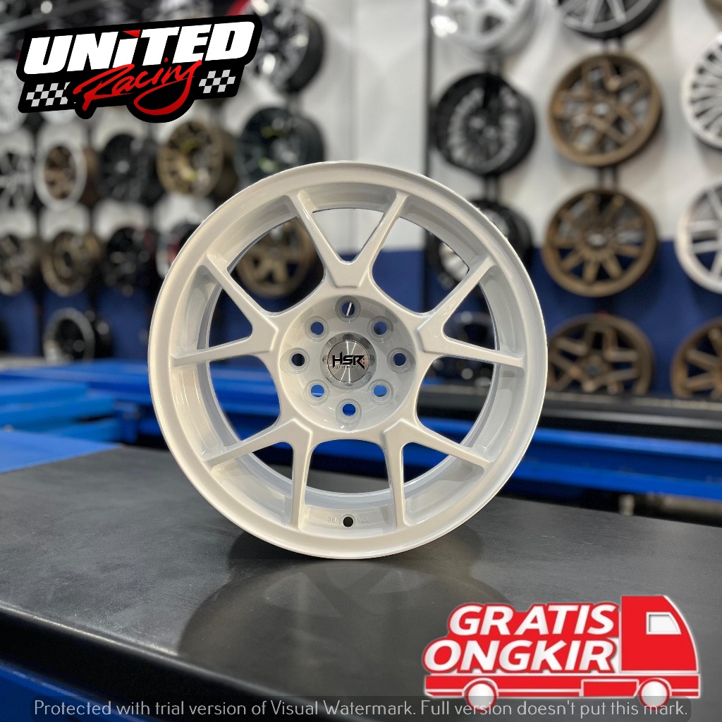 VELG MOBIL RING 15 HSR AWARA R15 PELEK RACING LOOK WHITE LEBAR 7 ET35