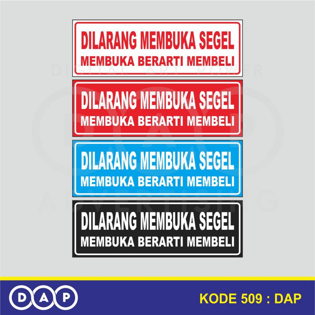 

509 - STIKER DILARANG MEMBUKA SEGEL - 30 X 10 CM - VINYL - TERBAIK