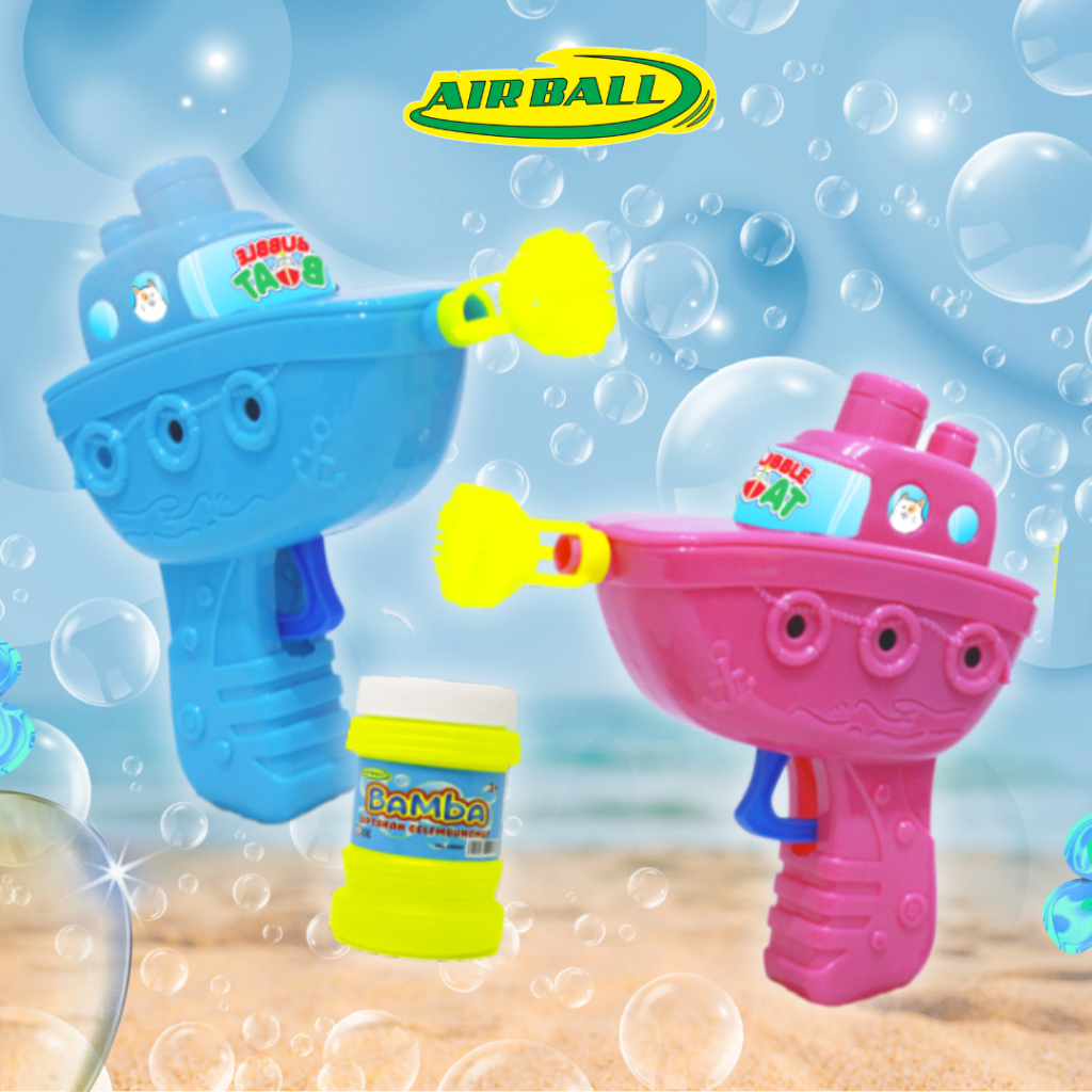 AIRBALL BUBBLE BOAT Tanpa Baterai Mainan Gelembung Sabun Anak Balon AIr Gelembung