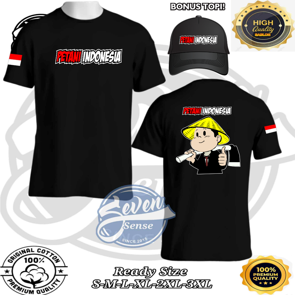KAOS PETANI INDONESIA PETANI MUDA MILENIAL BONUS TOPI VARCITY APPAREL