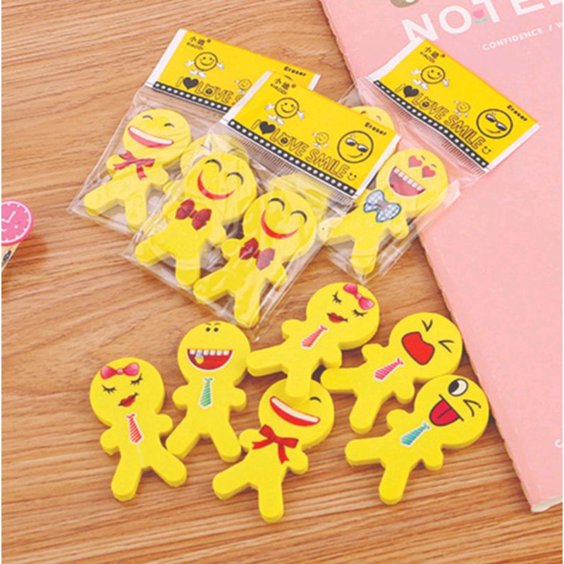 

Penghapus Pensil Karakter I Love Smile Set 2pcs