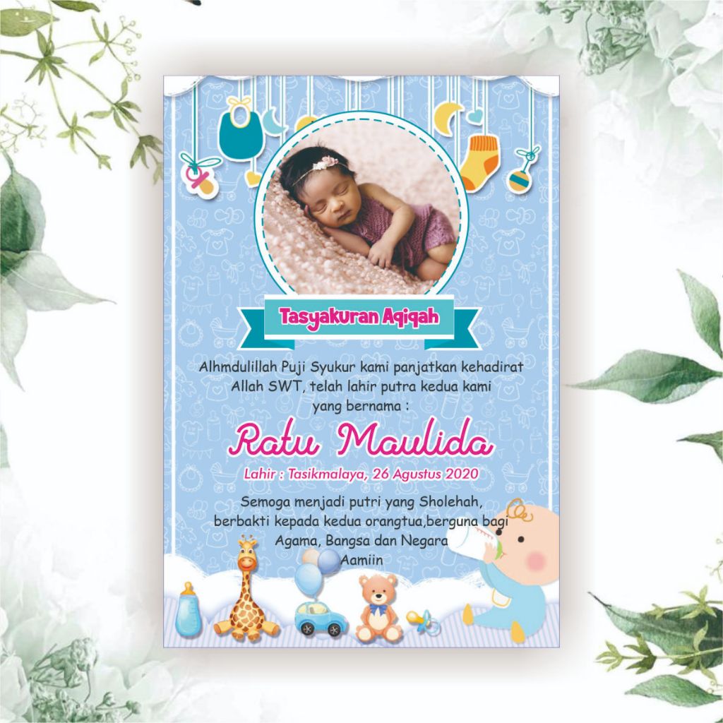 Cetak Stiker AQIQAH / Sticker TASYAKURAN / Undangan Aqiqah, Tasyakuran Kelahiran