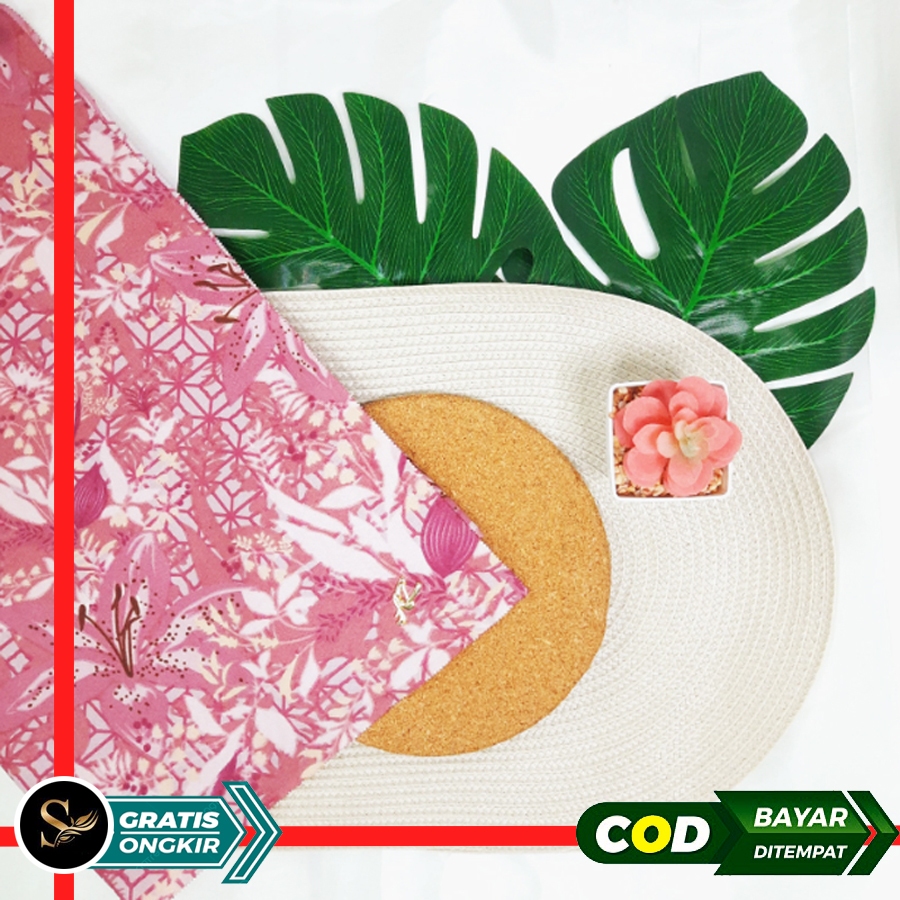 Kerudung Segi Empat Bahan Voal Motif Bunga Terbaru Jilbab Segiempat Voal Premium Anti Letoy Hijab Kr