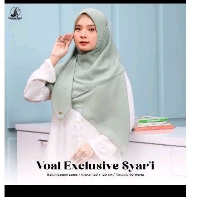 HIJAB SEGIEMPAT VOAL EXCLUSIVE SYAR'I UKRN 120X120 CM BY UMAMA SCARF/VOAL VIENNA SYAR'I ICON