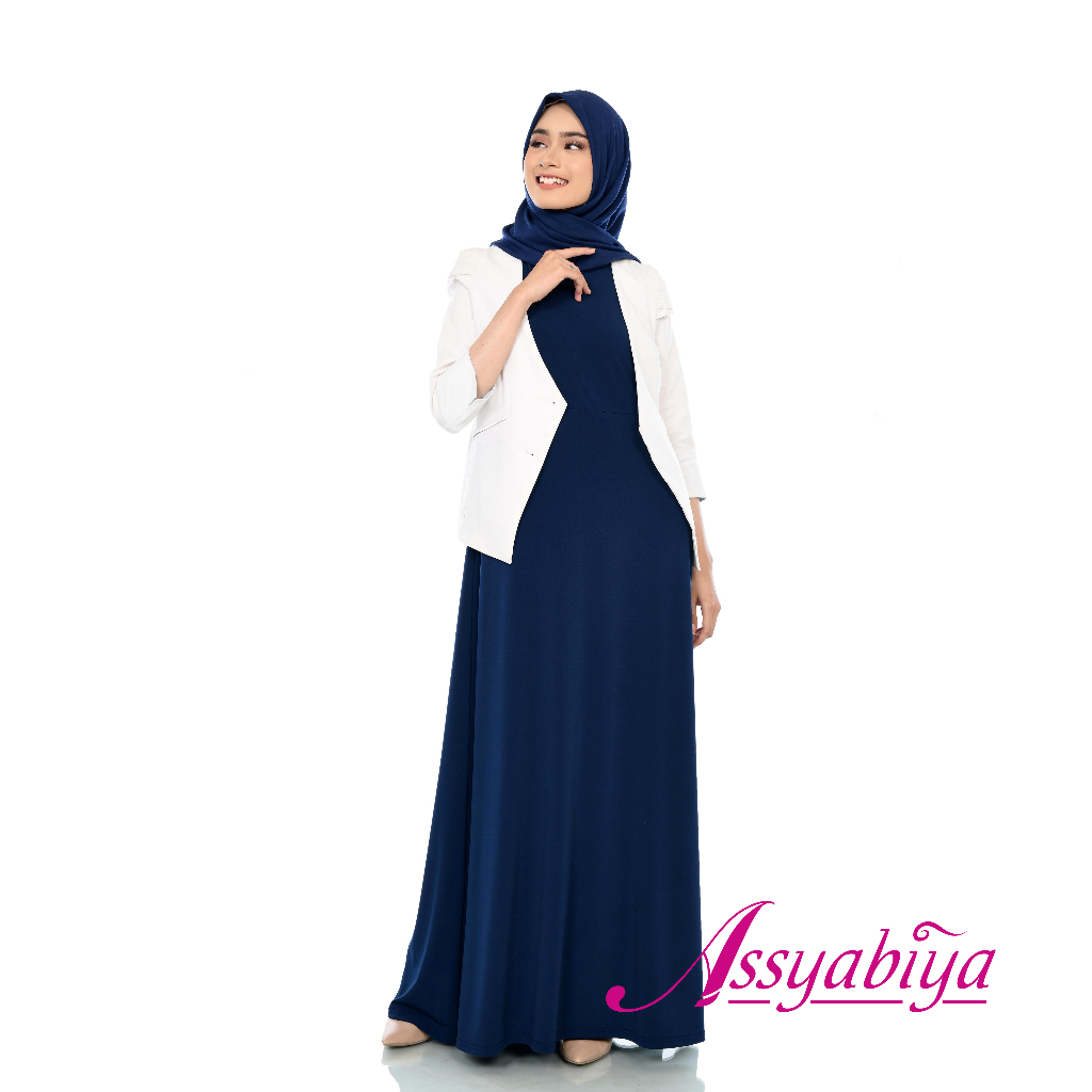 Assyabiya | Inner Dress | Gamis Tanpa Lengan Katun Toyobo Import-Navy