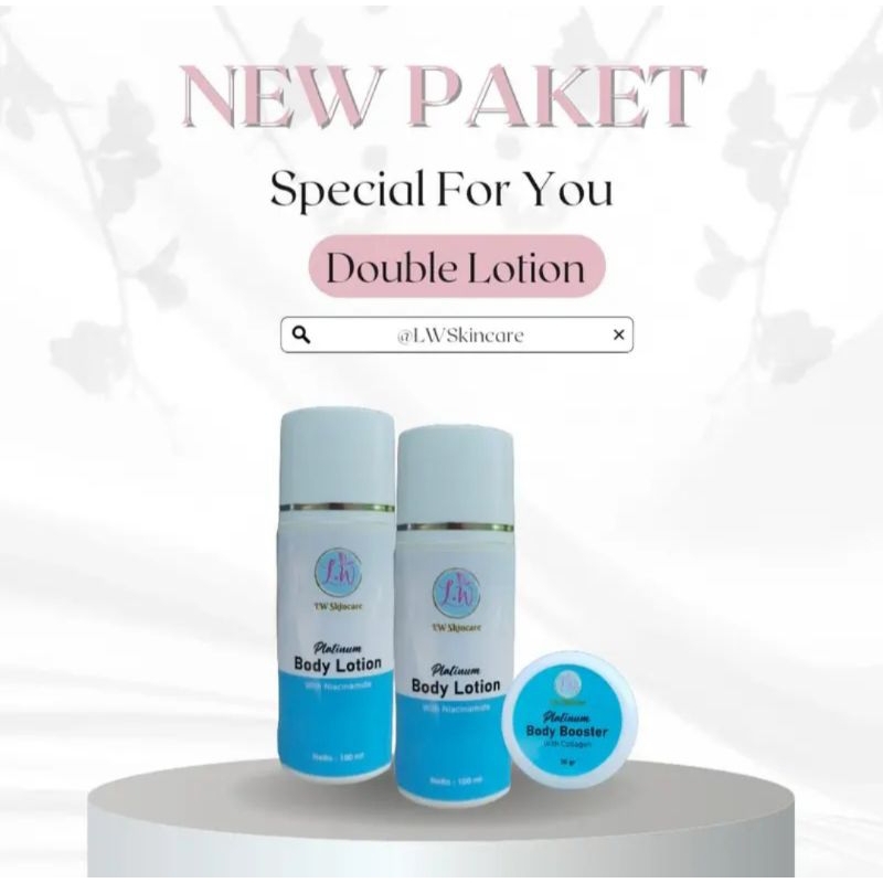 DOSTING BPOM PAKET DOUBLE LOTION + BOOSTER 1 lw skincare
