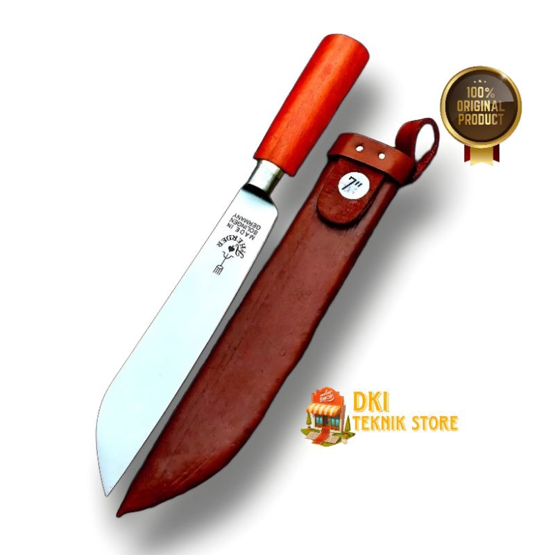 Cap Garpu Pisau Daging 7 Inch Original + Sarung Pisau Potong Sapi Pisau Herder Solingen Germany