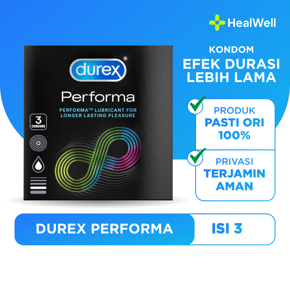 Kondom Durex Performa Isi 3 Kondom Dengan Pelumas Tahan Lama