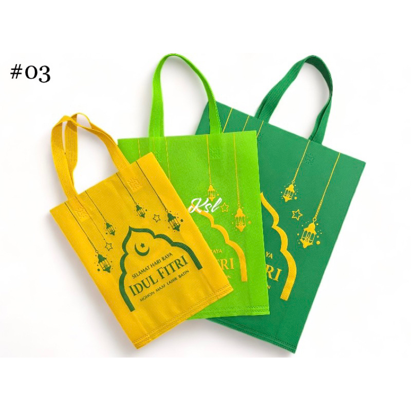 

Tas Spunbond / Tas Kain Belanja / Goodie Bag HLS ( tali lipat samping press bawah ) IDUL FITRI