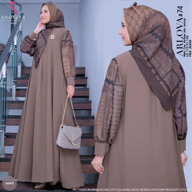 ARLOVA SET DRESS HIJAB #74 ORI SHOFIYA MODESTY