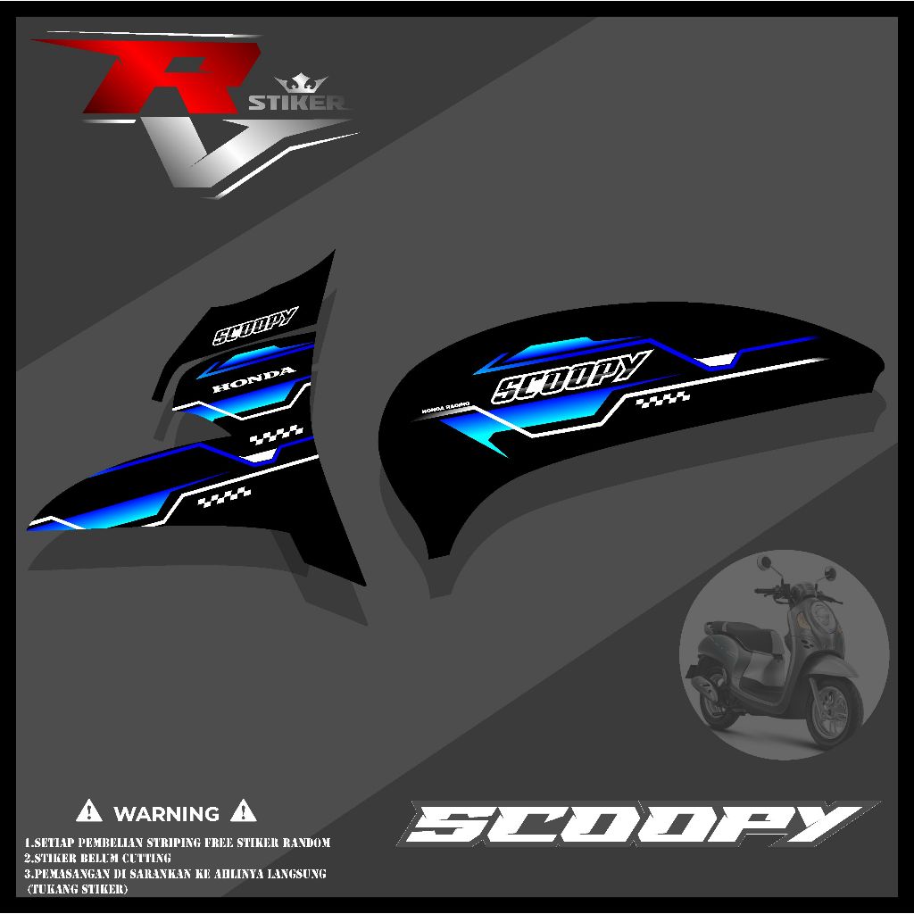 STRIPING STIKER SCOOPY NEW 2021-2023/STIKER VARIASI SCOOPY PRESTIGE/STRIPING MOTOR SCOOPY