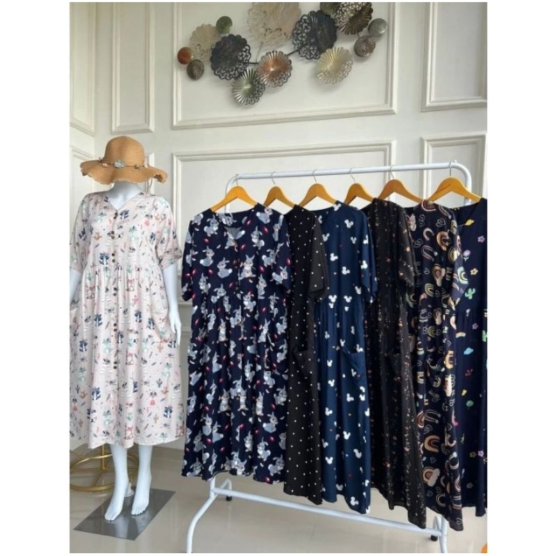 BISA COD HOMDRESS KIRANA - DASTER KIRANA - HOMEDRESS TERBARU - DASTER KANCING - DASTER KEKINIAN -  D