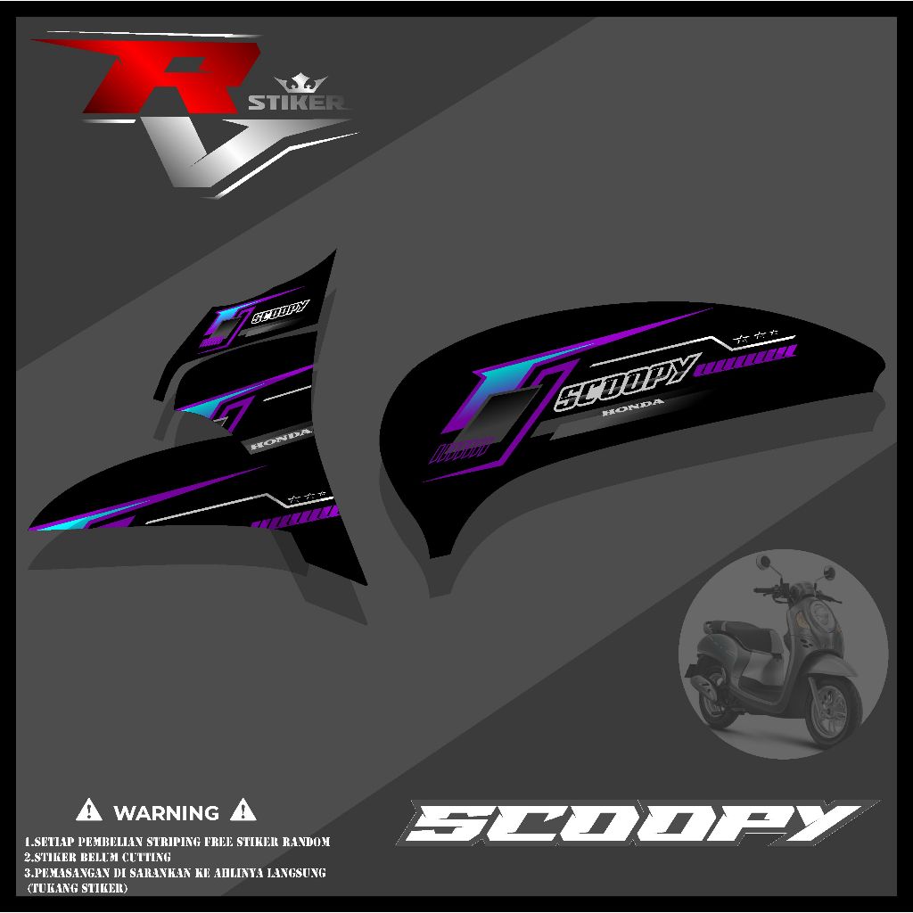 STRIPING SCOOPY NEW 2021-2023/STIKER VARIASI SCOOPY PRESTIGE/STRIPING MOTOR SCOOPY