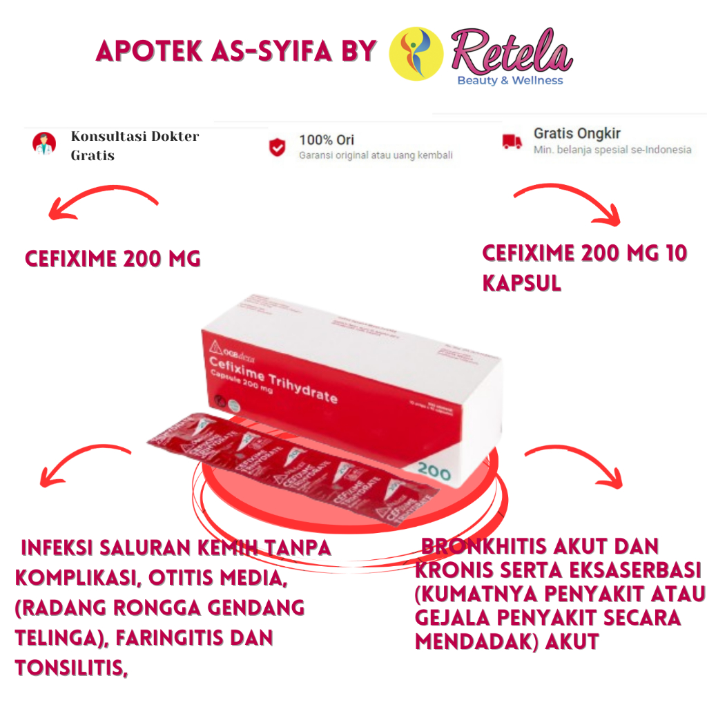 Cefixime 200 mg 10 Kapsul