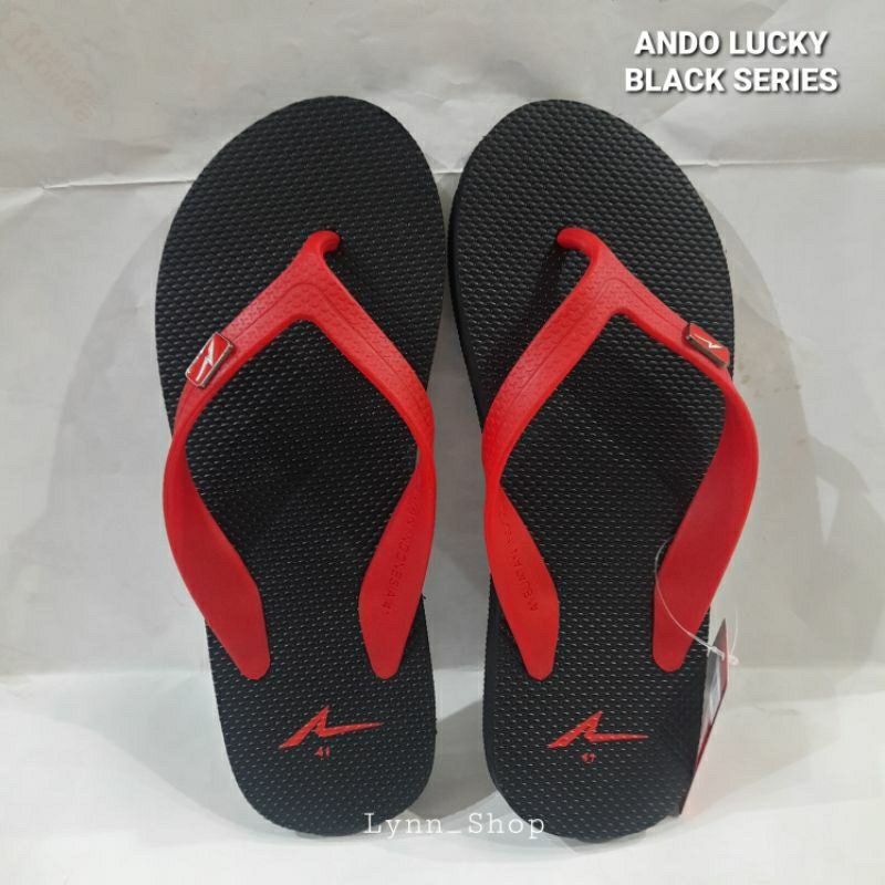 ANDO LUCKY BLACK SERIES #New Sandal Jepit Ando 100% ORI