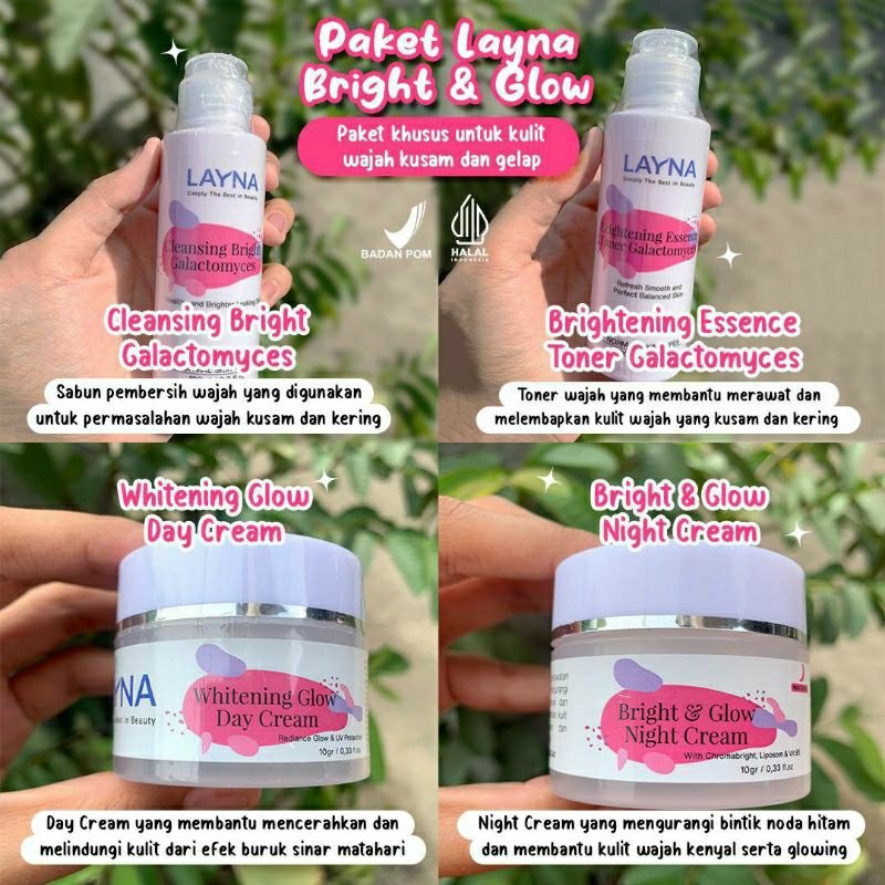 Layna Skincare Paket Glowing Label BPOM - Cream Glowing Layna Aman Bumil & Busui