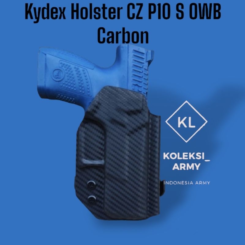 Kydex Holster CZ P10S Paddle USA Carbon CZ P10 S Luar Pinggang Kanan