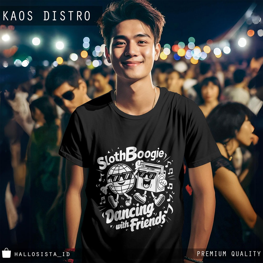 Kaos Sloth Boogie PDK512 - Oblong Baju Distro Unisex