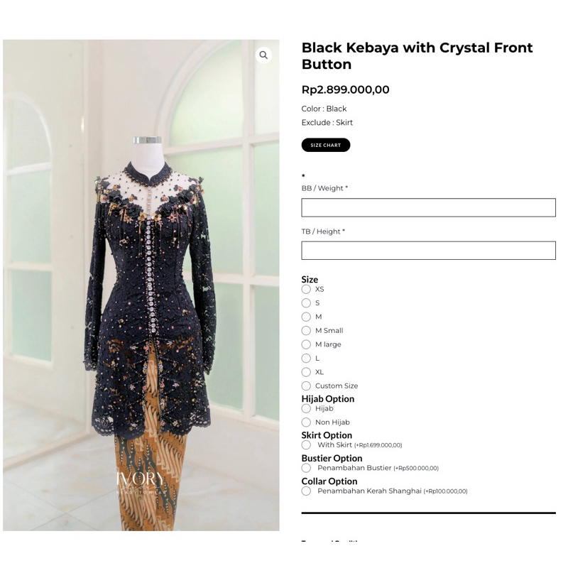 PRELOVED KEBAYA IVORY STUDIO TURUN HARGA