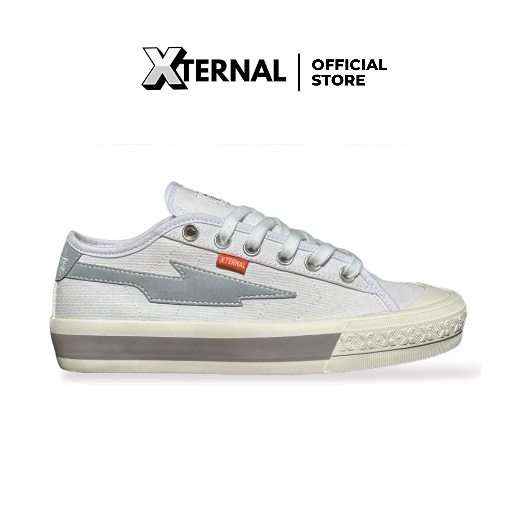 Sepatu Xternal Sepatu Sneakers Casual Pria Wanita Sepatu Putih Reflective Menyala Terbaru Original