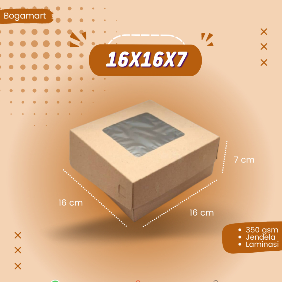 

Dus kraft 16x16x7 cm dus kotak / dus roti / dus barang / dus online harga per pcs