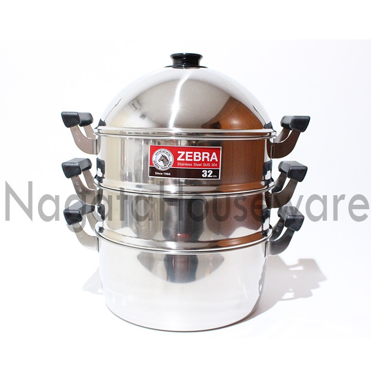 Panci Kukus 3 Susun Stainless / Dandang Kukus Stenlis / Steamer Zebra / Panci Stim Zebra Stainless /